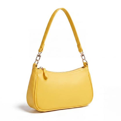 VODIU Clutch Tote Handbags with 2 Removable Straps and Zipper Closure Crossbody Bags Shoulder Purse Handbag for Women - color: Yellow