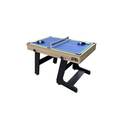 KICK Quatro 55" 4-in-1 Foldable Multi Game Table – Foosball, Billiards/Pool, Push Hockey & Ping Pong - color: Brown