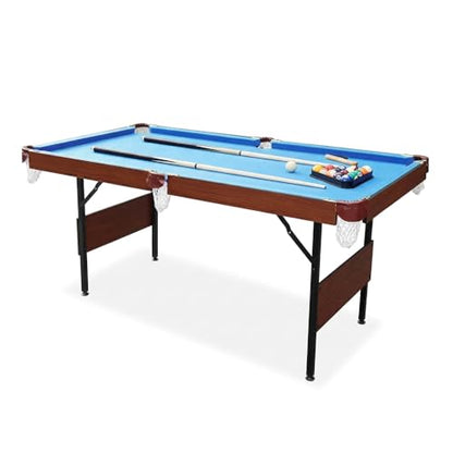 RACK Crux 55-inch Folding Billiard/Pool Table – Portable, Space-Saving Foldable Design - style: Blue 3-in-1 Multi Game