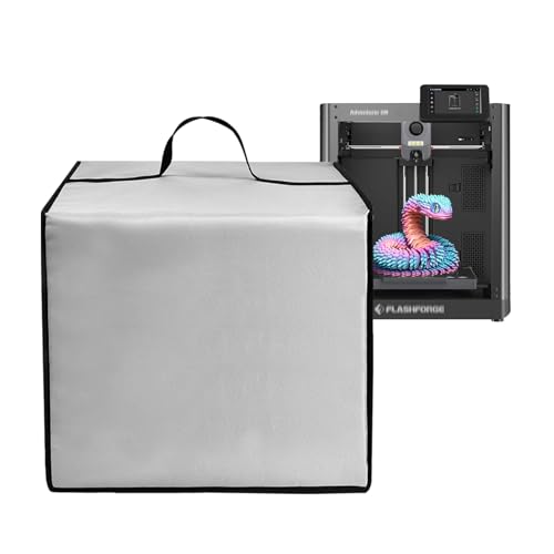 3D Printer Cover Heavy Duty Waterproof Anti-static Nylon Lid for FLASHFORGE Adventurer 5M 3D Printer,3D Printer Universal Protective Case (Silver) - color: Silver
