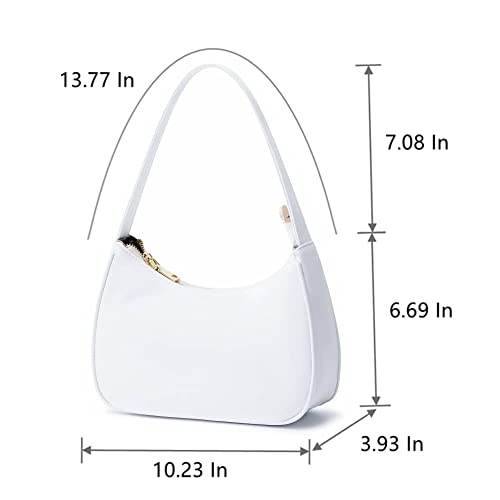 CYHTWSDJ Shoulder Bags for Women, Cute Hobo Tote Handbag Mini Clutch Purse with Zipper Closure - color: Nylon White 1