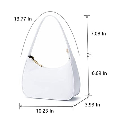 CYHTWSDJ Shoulder Bags for Women, Cute Hobo Tote Handbag Mini Clutch Purse with Zipper Closure - color: Nylon White 1