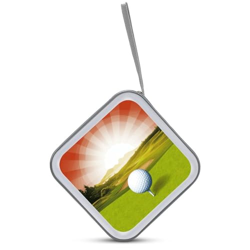 Golf Sport CD Case Holder Hard Plastic DVD Disc Storage Case Holder DVDs Wallet Holders with Zipper Disc Cases Storage Binder CD/DVD Case Wallet for Car Home Office Travel