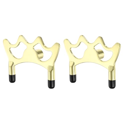 Billiard Bridge Head, Pool Cue Stick Bridge Screw-on Metal Cue Rests Billiard Accessories - color: Gold, style: Low Fork with Rubber Sleeve