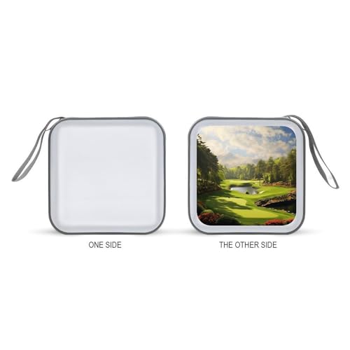 Golf Court CD Case 40 Capacity DVD Case Hard Plastic Disc Booklet VCD Storage Box Portable Zipper DVD Holder Large Media Binder for Car Home Office Travel