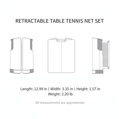 Retractable Table Tennis Net Set, Clamp-On Ping Pong Net for Standard Tables, Portable Polyester Mesh with Quick Setup - color: Orange