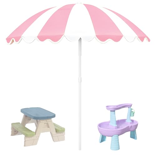 Water Table Umbrella, UV Protection Beach & Picnic Table Umbrella, Heavy Duty Portable Outdoor Shade for Sand Play, Camping, Garden & Backyard. - color: Pink-Umbrella