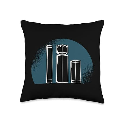 Kubb Pieces Lawn Game Player Swedish Chess Gamer Athlete Throw Pillow - size: 16x16