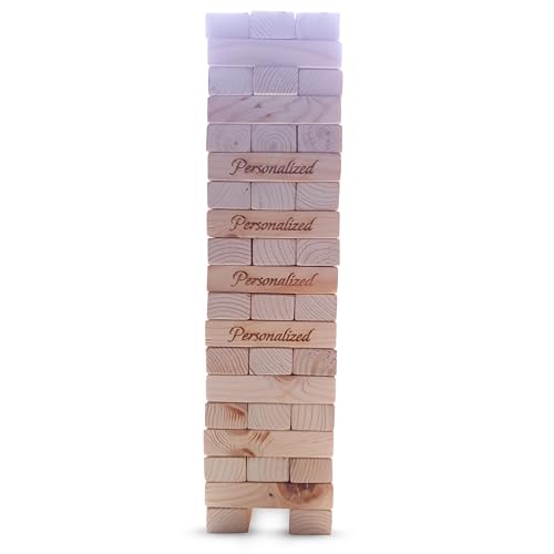 Personalized Giant Tumbling Timbers/Stacking Blocks Game with Wooden Box/Size 4.7inch (12cm)