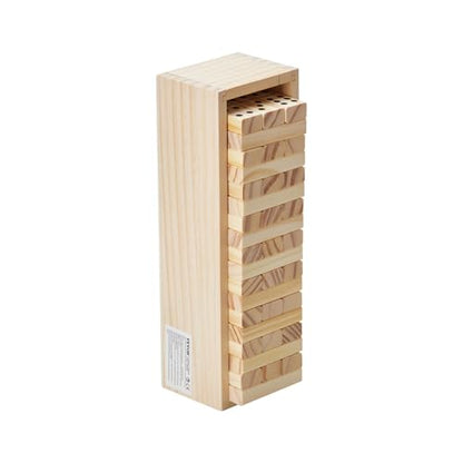 VEVOR Tumbling Timber Toy, 54 Blocks, Pine Wood Tumbling Tower Game with Storage Crate, Tumble Tower Blocks, Multiple Ways to Play Wooden Stacking Game for Indoor and Outdoor Family Gatherings