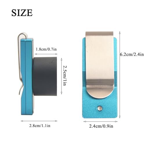 LAKE OF FIRE Chalk Holder Pool Billiards, Pool Cue Chalk Holder with Magnetic Belt Clip Snooker Billiard Accessories - color: Blue, style: Round