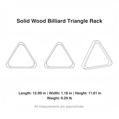 Solid Wood Billiard Triangle Rack for Standard Pool Balls - Durable Wooden Frame for 8-Ball & 9-Ball Games - color: Black