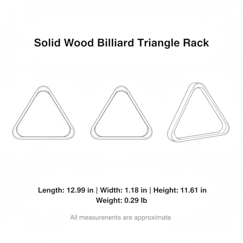 Solid Wood Billiard Triangle Rack for Standard Pool Balls - Durable Wooden Frame for 8-Ball & 9-Ball Games - color: Black