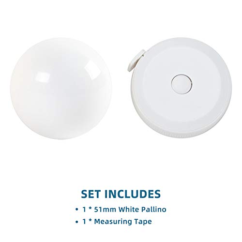 ApudArmis White Bocce Pallino Balls Replacement - Including Measuring Rope - size: 51mm