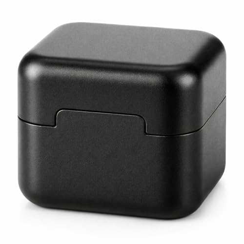 Alomejor Aluminum Portable Mini Cue Tip Chalk Holder Billiard Pool Chalks Carrier Case for Billiard Cue Billiard Accessory(Black)