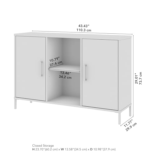 Bush Home Essence Accent Cabinet with Doors, Living Room Furniture, Essence Collection, Black Stipple