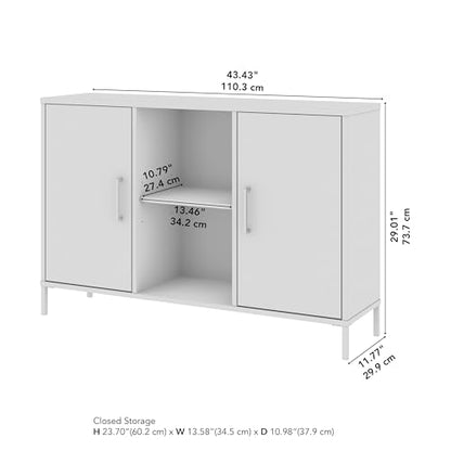 Bush Home Essence Accent Cabinet with Doors, Living Room Furniture, Essence Collection, Black Stipple