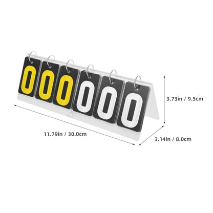 GALPADA Portable Table Scoreboard Flip Score Keeper with 6-Digit Acrylic Display for Basketball Billiards and Tabletop Sports Games