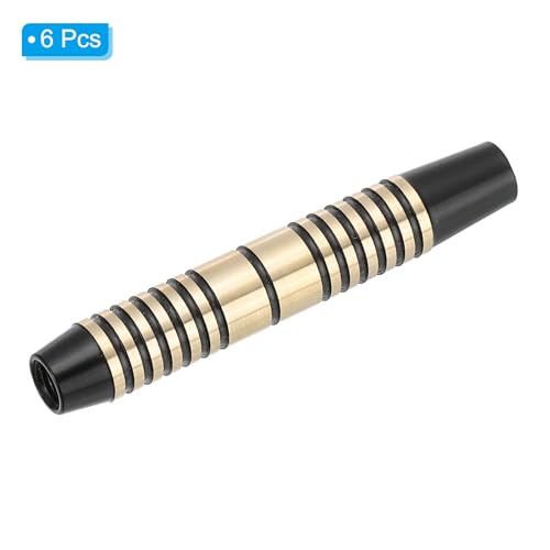 PATIKIL 16 Grams Dart Replacements Barrel, 6Pcs Copper Dart Replace Barrel Accessories for Soft and Steel Dart Tips, Black Gold