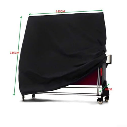 Pong Table 420D Waterproof Outdoor Indoor, UV Snow with Windproof Straps, Fits Most Foldable Tables 165x70x185cm, Black