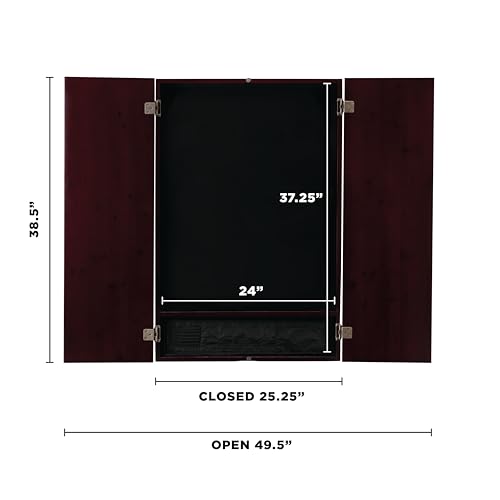 Viper Metropolitan Solid Wood Cabinet & Electronic Dartboard Play-Ready Bundle - color: Mahogany, style: Deluxe Set