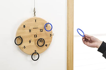 SUNGIFT Hook Ring Toss Game for Adults & Kids - Yard Hooky Ring Tossing Games - Hookie Wall Game Indoor & Outdoor Family Fun - Home, Party, Office, Camping & Backyard Games - style: Classic 11.8"