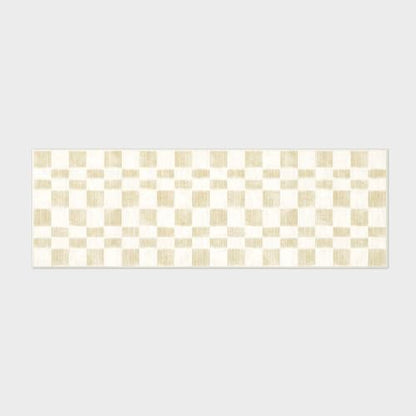 EVERGRACE Checkered Plaid Area Rug 2x6, Soft Faux Wool Rugs Washable Anti Slip Rugs Long Runner Rug Carpet for Entryway Bedroom Living Room Hallway Kitchen Dining Room and Laundry Room, Beige - color: Beige, size: 2' x 6' (Runner)