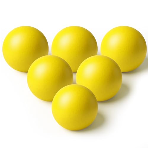 Jenaai 6 Pack Arcade Ball Roll and Score Replacement Balls 2.48 Inch for Family Recreation Rooms, Ladder Toss, Outdoor Yard Replacement Balls for Arcade Ball Toss, Home Recreation Game - color: Yellow