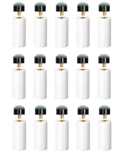 Pool Cue Tips Replacement Kit Screw On Billiard Stick Tips with White Ferrules for Pool Table Accessories