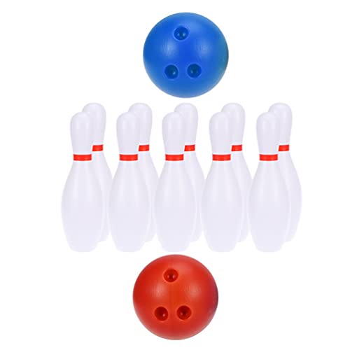 Toyvian 2Set Dollhouse Miniature Bowling Ball Set Miniature Dollhouse Bowling Game Toy Mini Desktop Tabletop Toy for Decoration Accessories