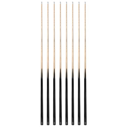 HMQQ 58" One Piece Pool Cue Stick with 13MM Leather Tip, Weight 20OZ Billiards Cue Stick, Pool Stick Set of 4/ Set of 6/ Set of 8 (Black&Natural Wood Color) - style: BLACK SET OF 8