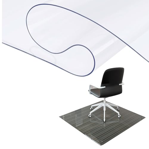 Office Chair Mat For Hardwood Floor, 75x120cm/150x120cm/180x200cm Clear PVC Table Cover, Computer&Desk Chair Mat, 1mm Floor Protector Mat For Rolling Chairs, Can't Be Used On Carpet(Size:24x28.0in) - size: 24x28.0in