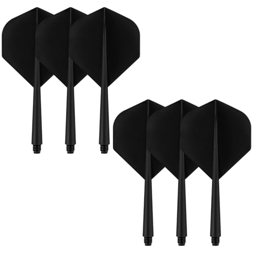 Accmor Integrated Dart Shaft and Flights, Dart Flights for Steel Tip Darts/Soft Plastic Tip Darts, Dart Replacement Flights Accessories - color: 6pcs-black
