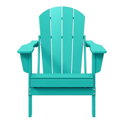 WestinTrends Malibu HDPE Outdoor Patio Folding Poly Adirondack Chair, Turquoise - color: Turquoise, size: 1 Chair
