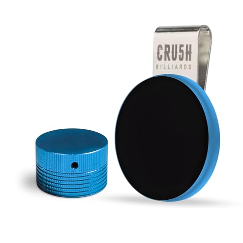 Magnetic Chalk Holder with Lid & Belt Clip – Round Billiard Pool Cue Chalk Holder with Strong Magnet, Portable Snooker Chalk Case for Players - color: Blue