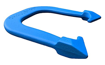 Challenger Professional Pitching Horseshoes- Made in The USA - color: Red & Blue- Complete Game Set (4 Horseshoes, 2 stakes & rule book)