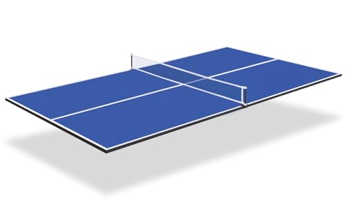 Ping Pong Table Top, Foldable Table Tennis Table Topper for Pool Table, Indoor Outdoor Table Tennis Conversion Top for Billiard Table w/Net & Foam Padding, Easy Conversion - color: 7 FT - Blue