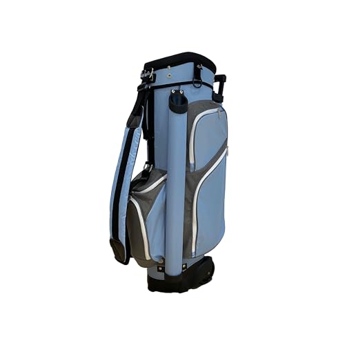RJ Sports Spinner X Transport Wheeled Golf Cart Bag - color: Blue/Heather Grey