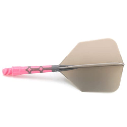 CUESOUL ROST T19 Integrated Dart Shaft and Flights Big Wing Shape Grey 28mm-Say Goodbye to Falling Dart Flight - color: with Pink Shaft