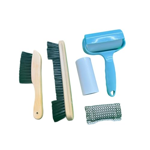 5 Pieces Billiard Cleaning Brush Set Pool Table Cleaner Wooden Handle Felt Cleaner Accessories Roller Multifunctional Tool Suitable for Home Game - color: Wooden