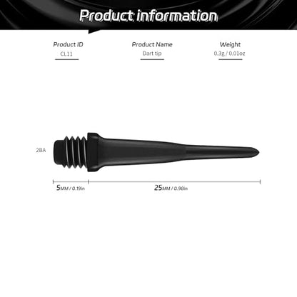 CyeeLife 2BA Thread Soft Tip Dart Points - Plastic Dart Tips - 100/1000 Pack Premium Replacement Dart Accessories - color: 1000pcs-cl11model