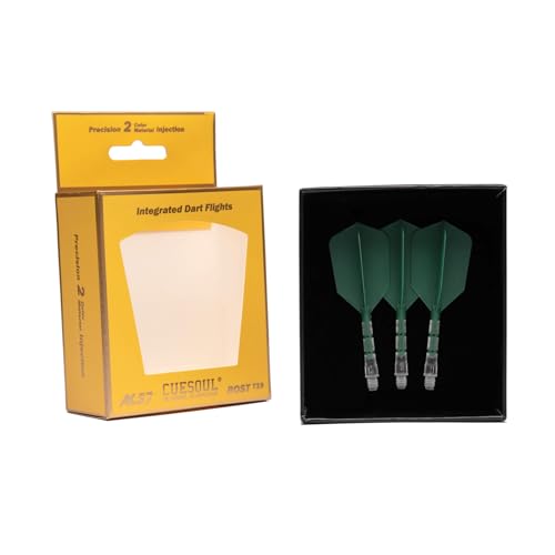 CUESOUL ROST T19 Integrated Dart Shaft and Flight Slim Shape M Size 28mm - color: Dark Green
