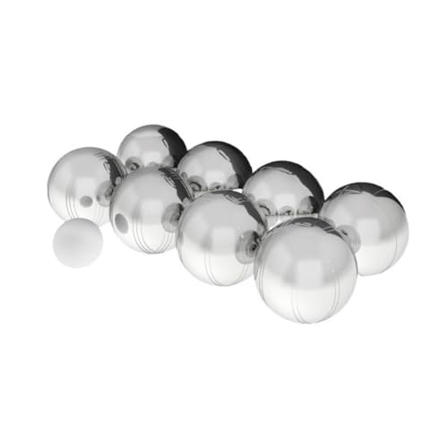 Trademark Games Bocce Ball Set - Petanque Boules Lawn Game with 8 Steel Tossing Balls, Cochonnet, and Carrying Case - Metal Ball Game (Silver)