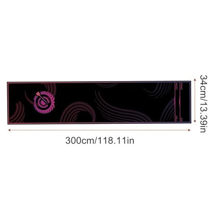 Dart Board Mat for Floor, 34x300cm Anti-Slip Crystal Velvet with Throw Line, Protective Dart Rug, Darts Distance Mat, for Leisure Area Game Room Recreation Center Office Break Room - color: Pink