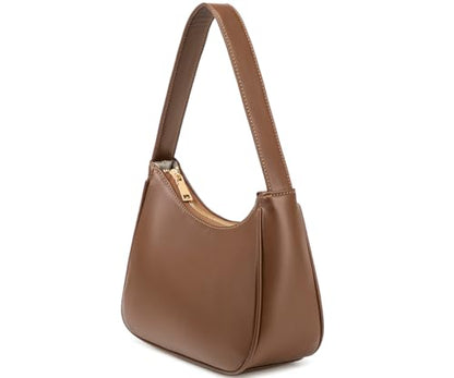CYHTWSDJ Shoulder Bags for Women, Cute Hobo Tote Handbag Mini Clutch Purse with Zipper Closure - color: Chocolate