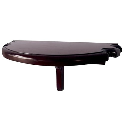 Hathaway Premium Half Moon Wall Shelf - color: Mahogany Finish