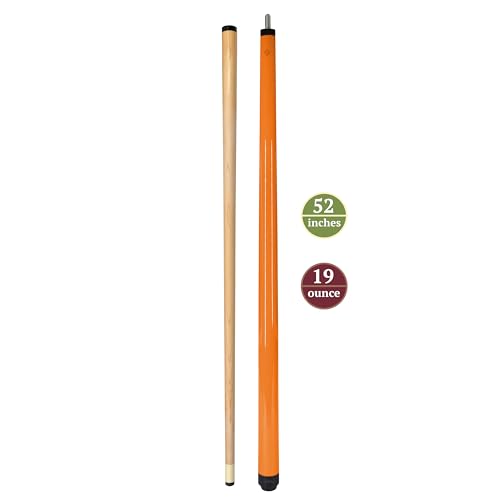 ASKA Short Kids Cue LCS, Canadian Hard Rock Maple Billiard Pool Cue Stick - color: Orange 52 Inches, SWP52O