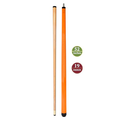 ASKA Short Kids Cue LCS, Canadian Hard Rock Maple Billiard Pool Cue Stick - color: Orange 52 Inches, SWP52O
