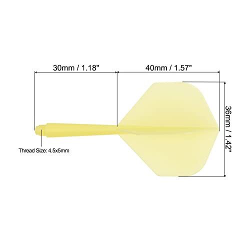 PATIKIL Integrated Dart Shaft & Flights, Pack Lightweight Dart Flight Set - color: Yellow