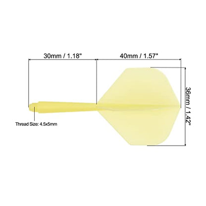 PATIKIL Integrated Dart Shaft & Flights, Pack Lightweight Dart Flight Set - color: Yellow